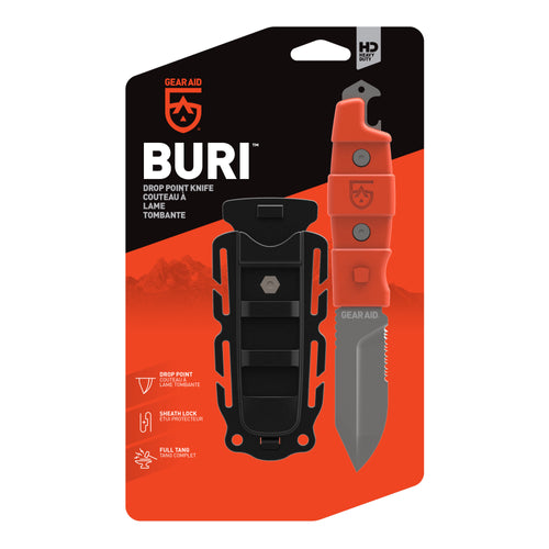 Gear Aid Buri drop point knife orange