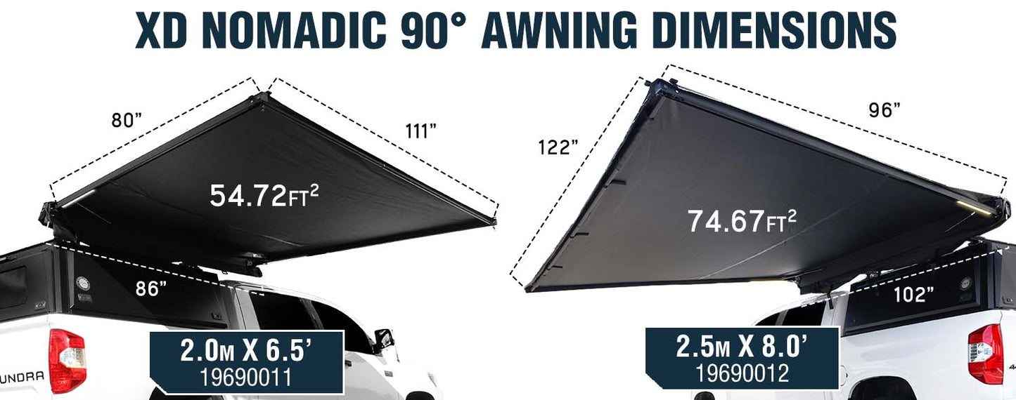XD Nomadic 2 - Awning W/Lights, 6.5' or 8.0' Long