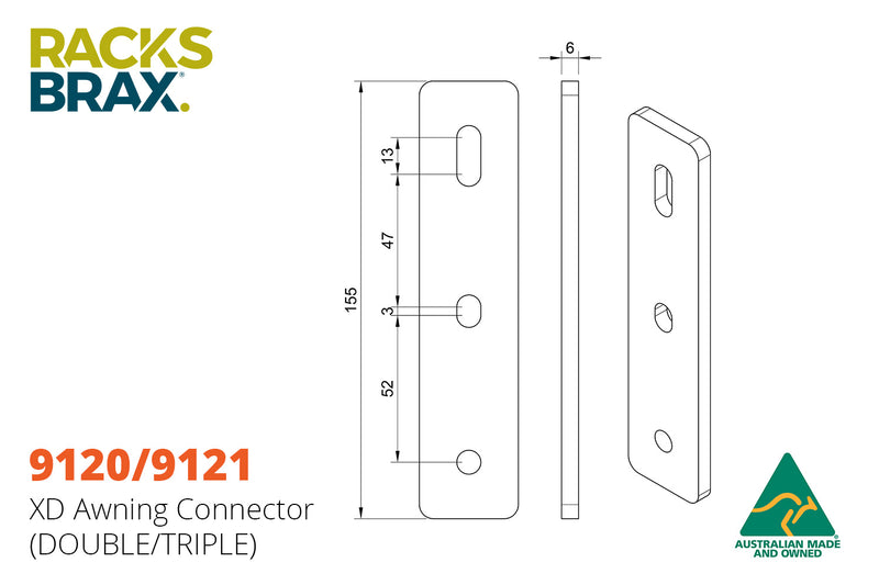 Racksbrax XD Awning Connector (Double)