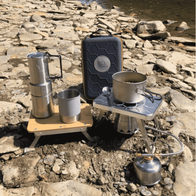 nCamp Kitchen to Go 5 Piece (Stove, Prep, Adapter, Case, CafÃ©)