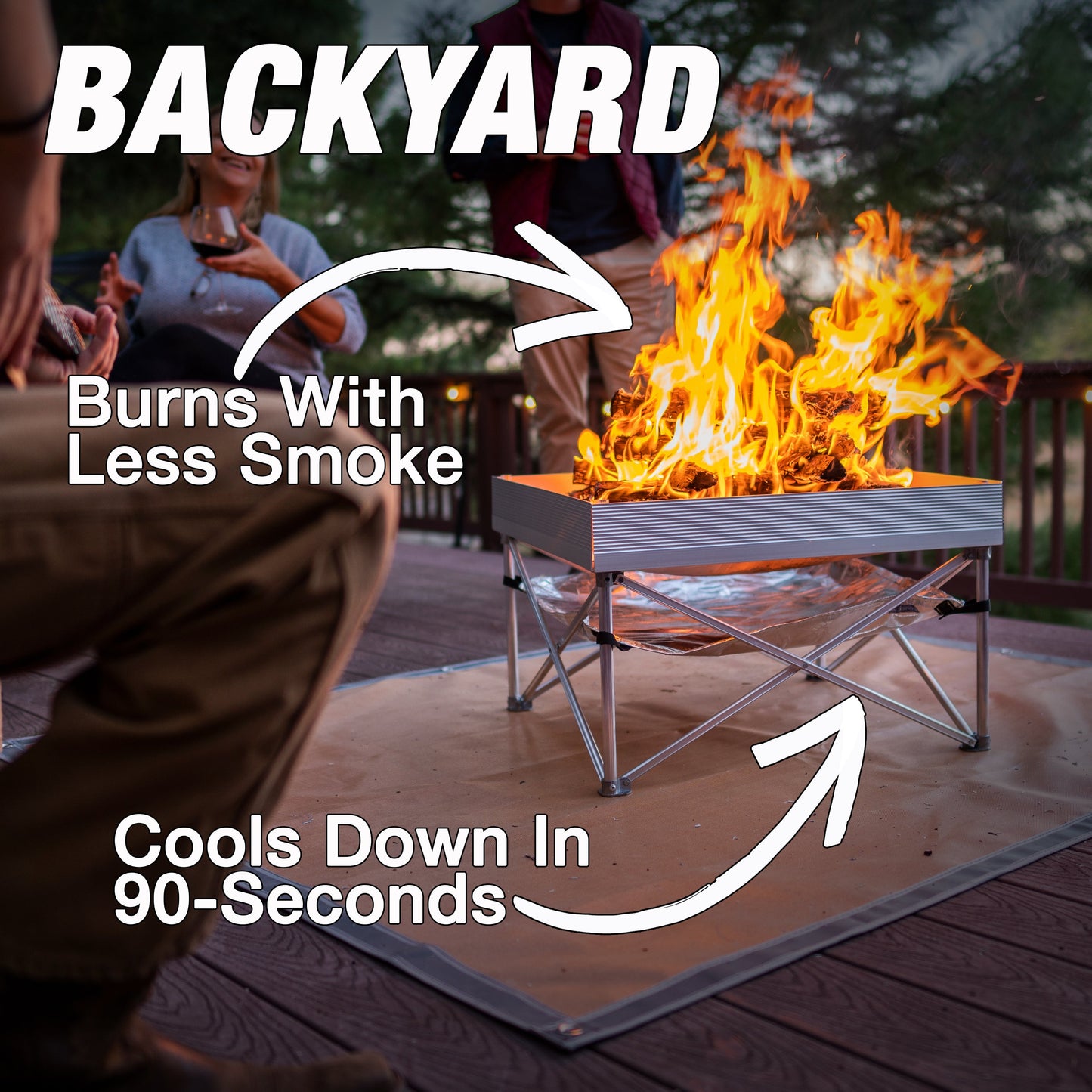 Fireside Outdoor Pop-Up Fire Pit & Heat Shield Bundle