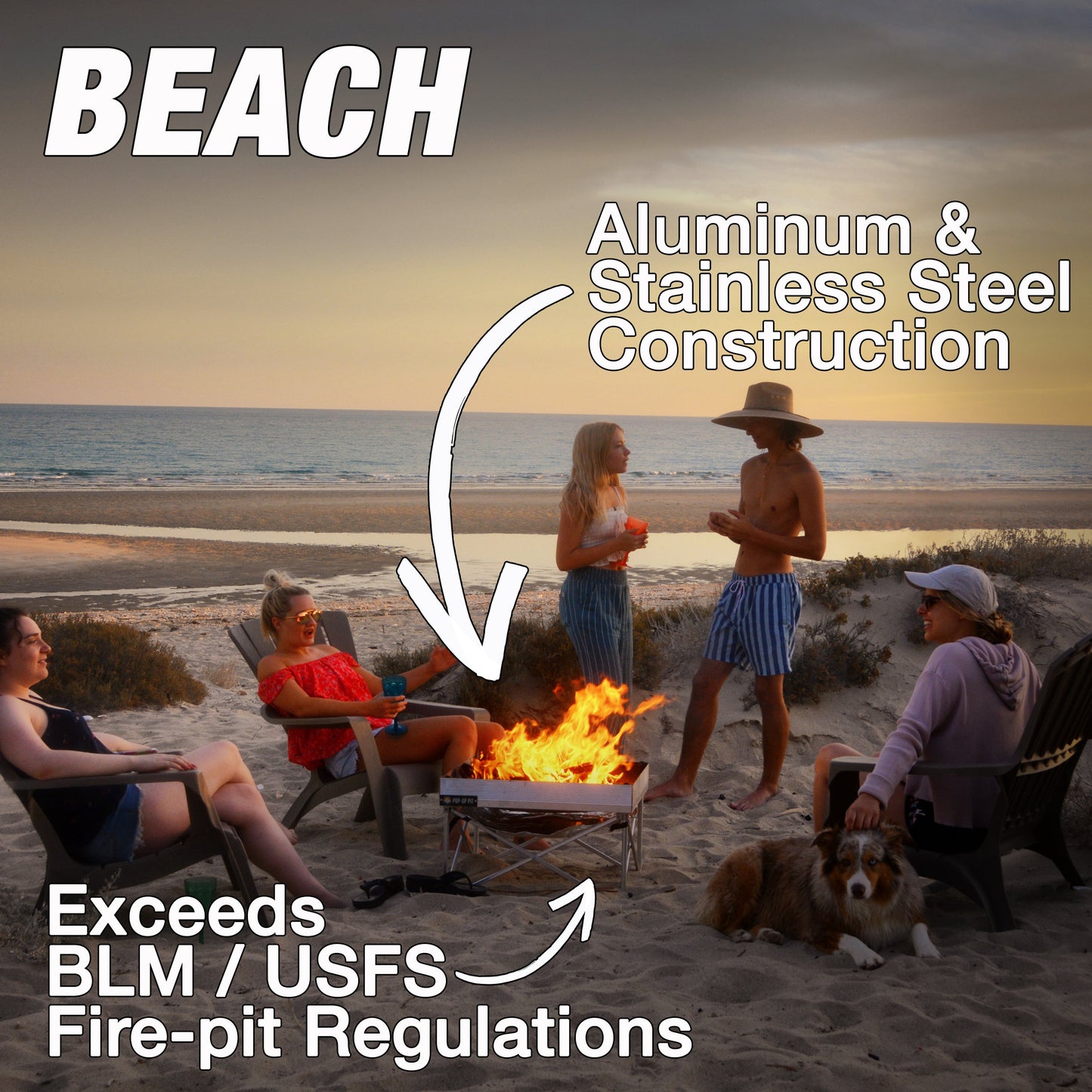Fireside Outdoor Pop-Up Fire Pit & Heat Shield Bundle